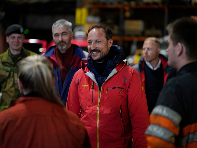 Kronprins Haakon besøker Gruve 7 på Svalbard. Foto: Ole Berg-Rusten / NTB